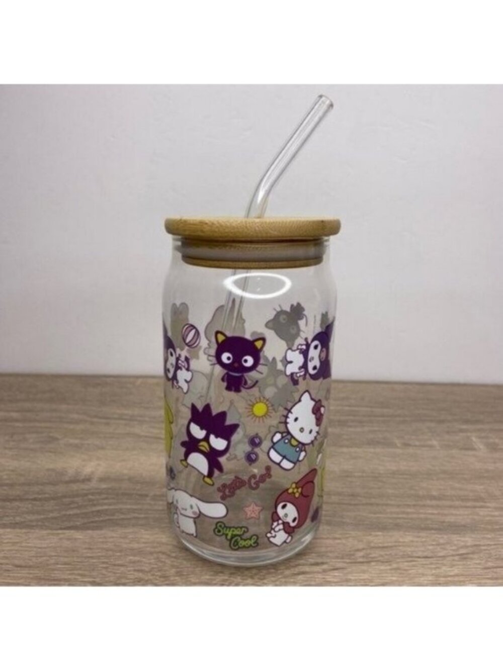 Hello Kitty & Friends Glass Straw Can Cup NEW